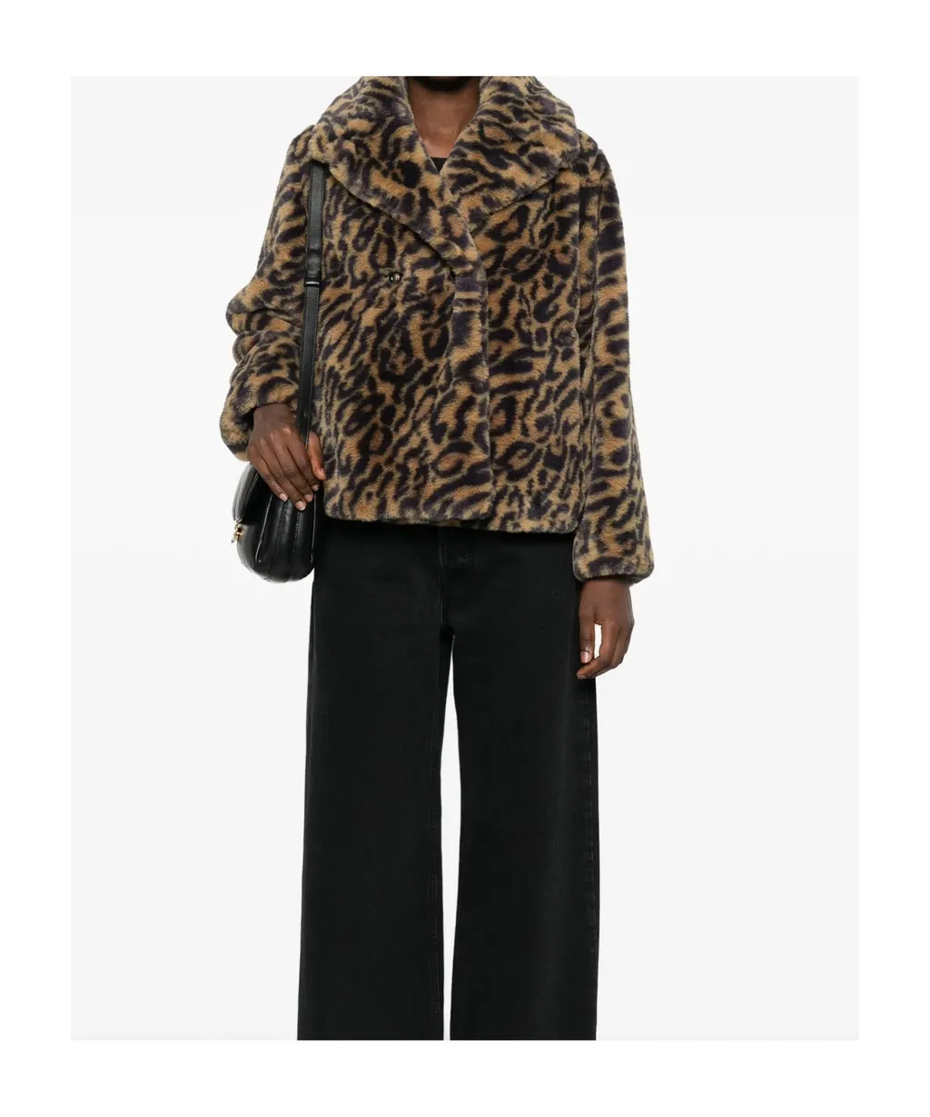 Leopard Print Double-Breasted Jacket