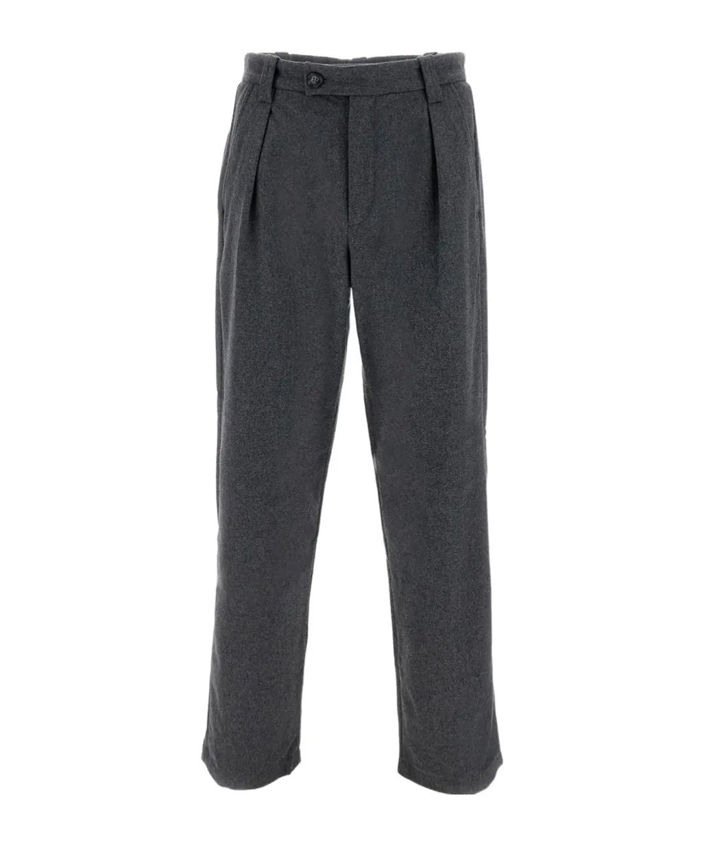 Pleated Wool-Blend Trousers