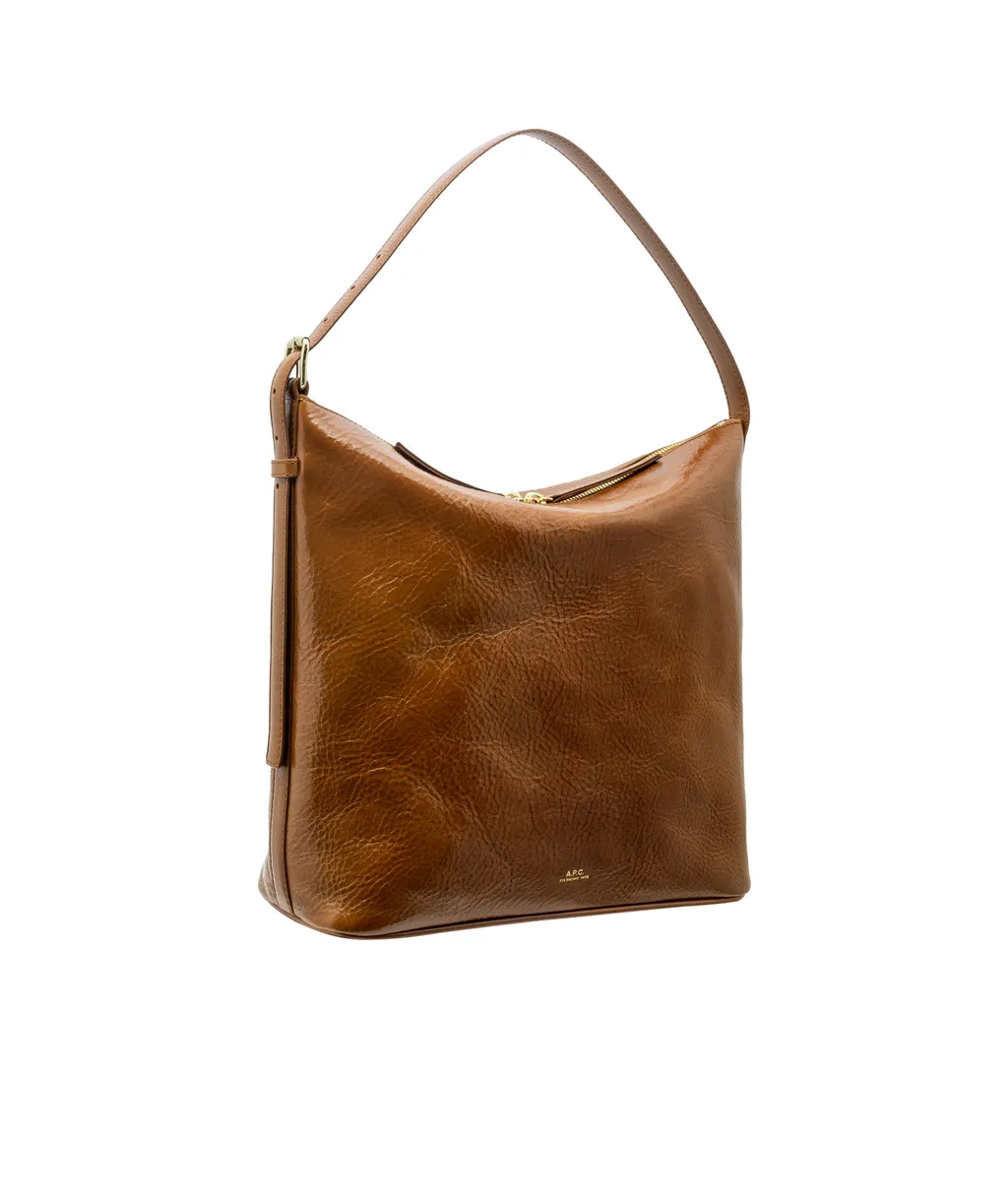 Top-Handle Zip Shoulder Bag