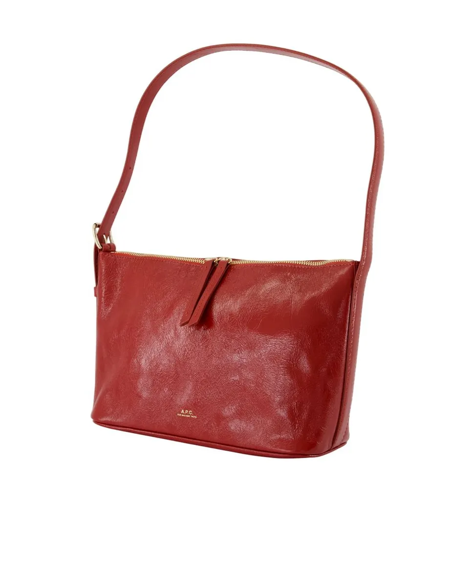 Top-Handle Zip Shoulder Bag