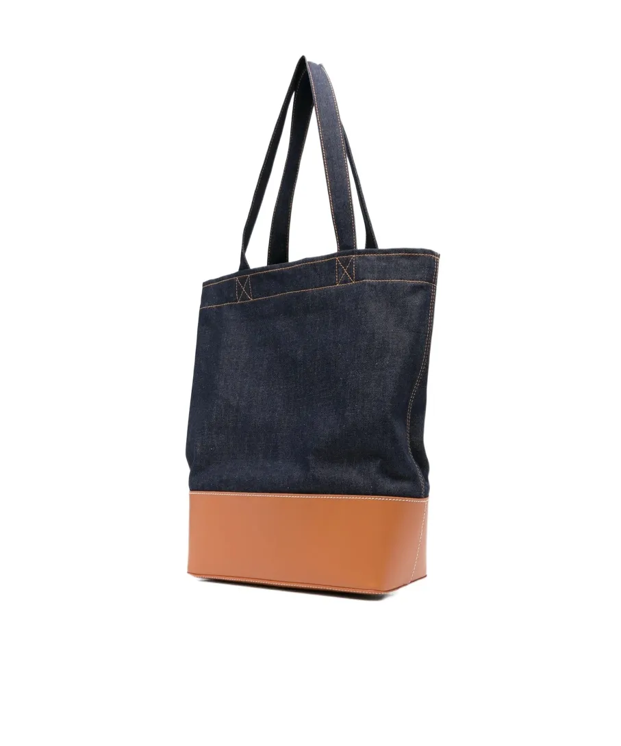 Medium Logo-Detail Denim Tote Bag