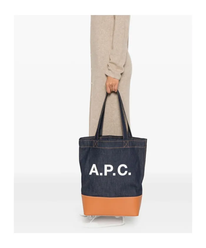 Medium Logo-Detail Denim Tote Bag