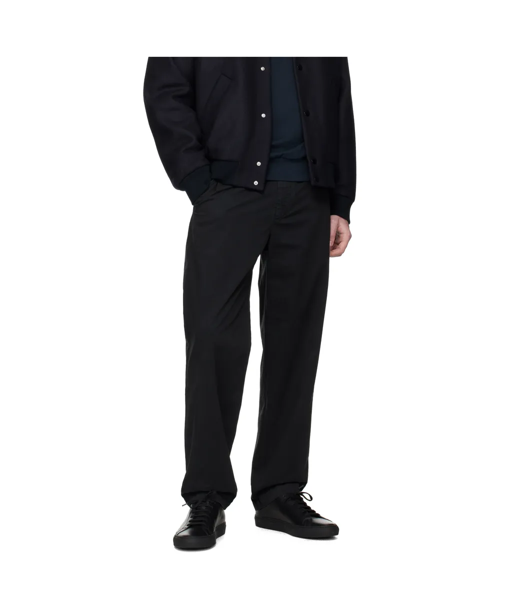 Button-Closure Straight-Leg Trousers