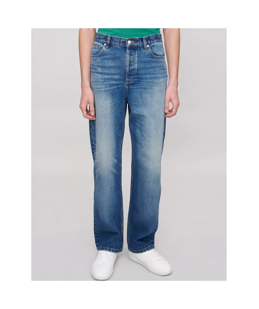 Button Detailed Straight Leg Jeans