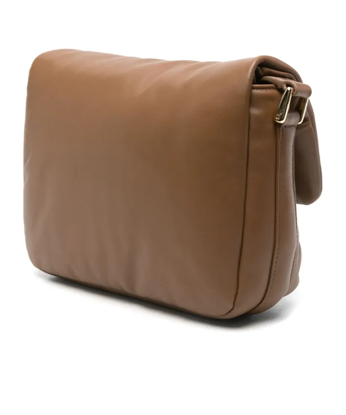 Logo-Printed Foldover Top Shoulder Bag