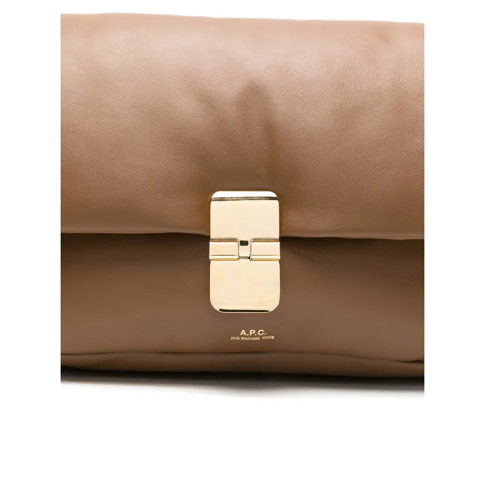 Logo-Printed Foldover Top Shoulder Bag