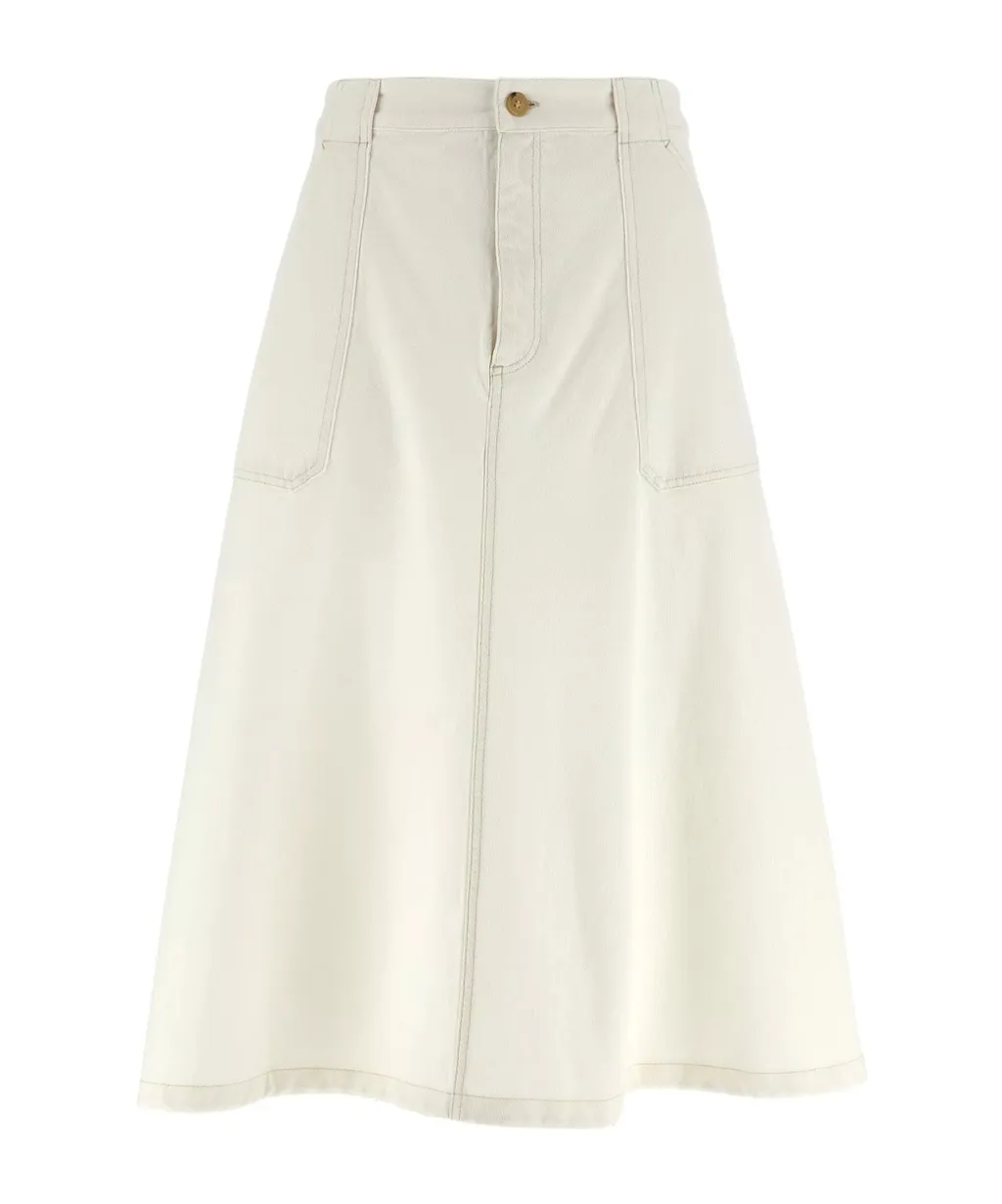 Laurie A-Line Midi Denim Skirt