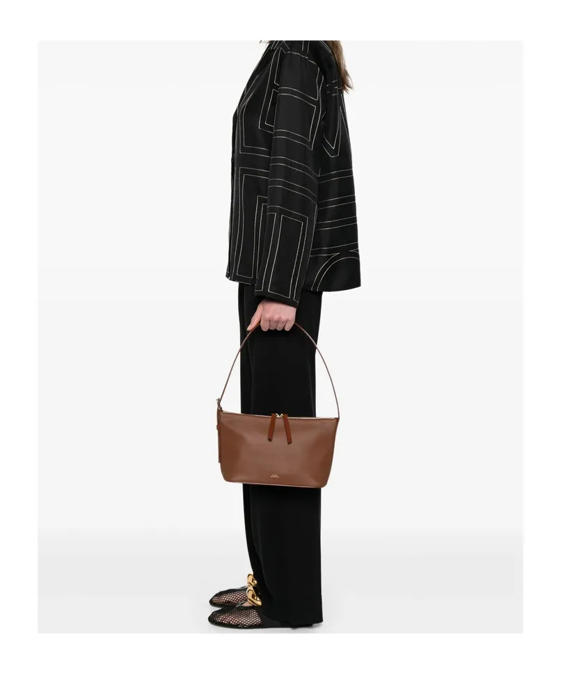 Vera Logo Embossed Shoulder Bag