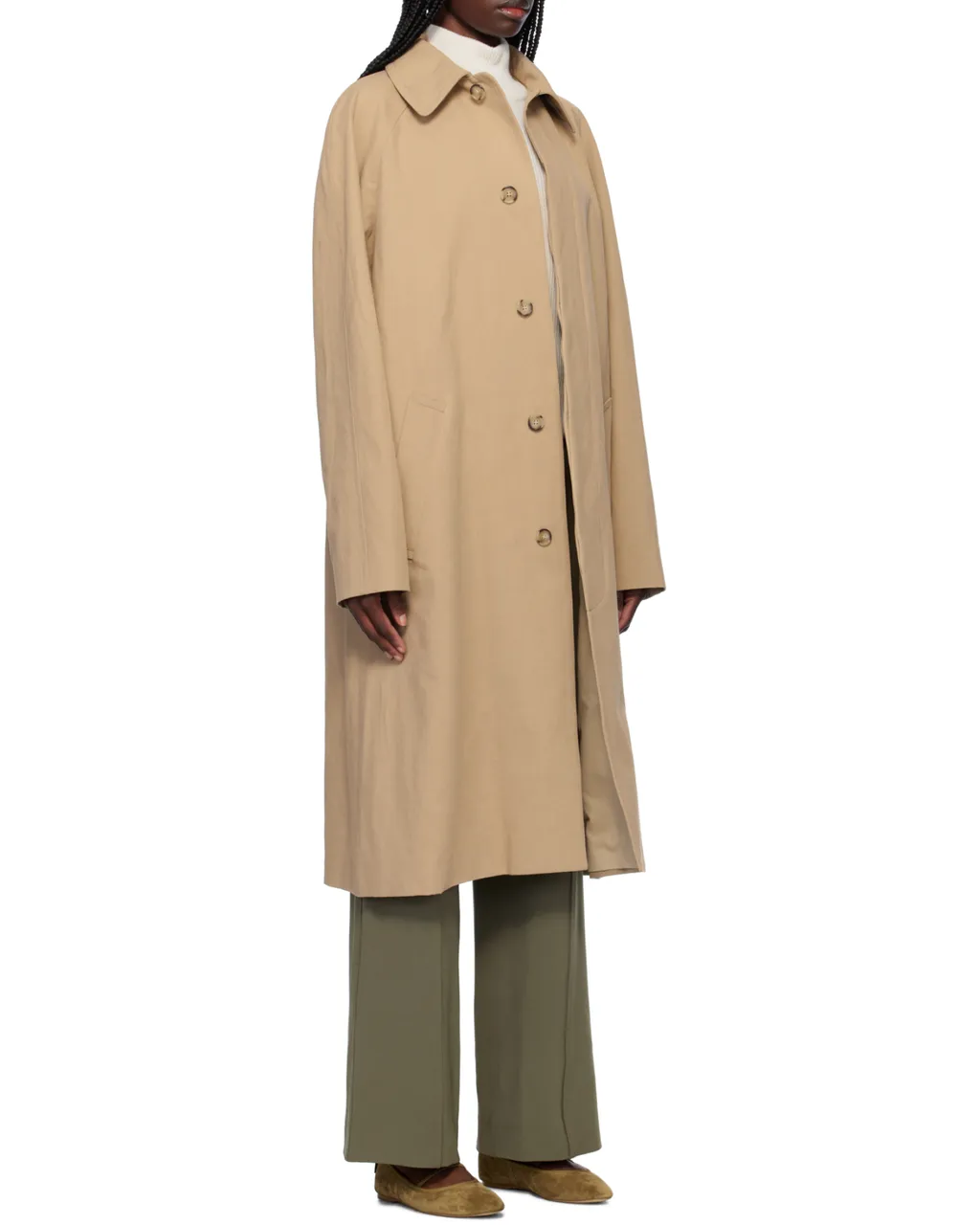 Concealed-Fastening Trench Coat