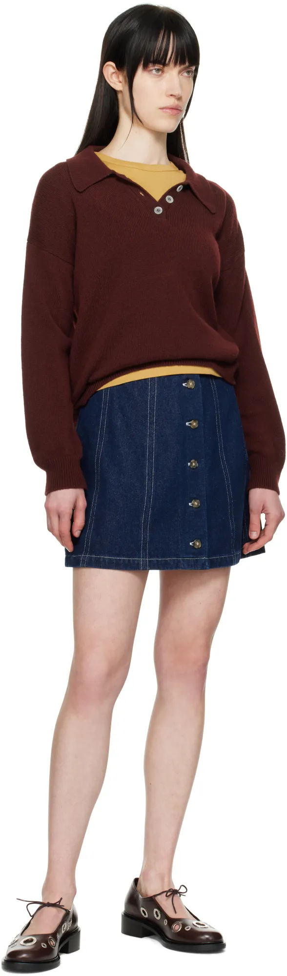 Denim Pipa Mini Skirt