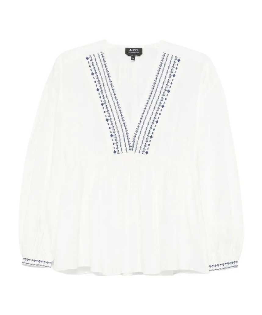V-Neck Short-Sleeved Blouse