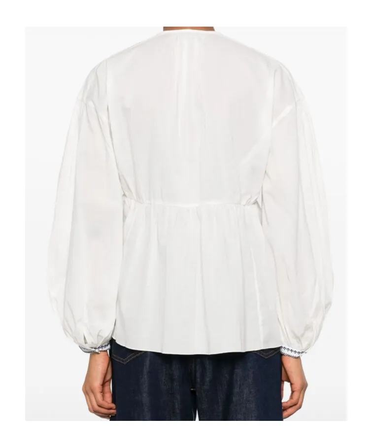 V-Neck Short-Sleeved Blouse