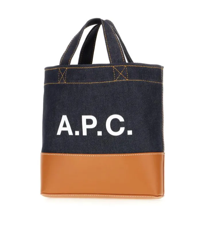 Logo Printed Panelled Tote Bag