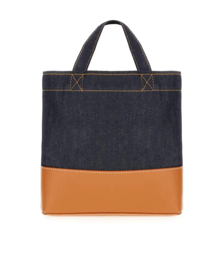 Logo Printed Panelled Tote Bag