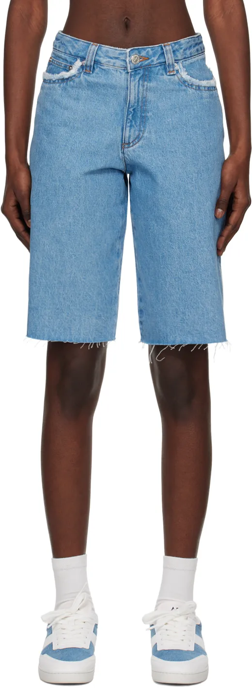Frayed Detailing Denim Shorts