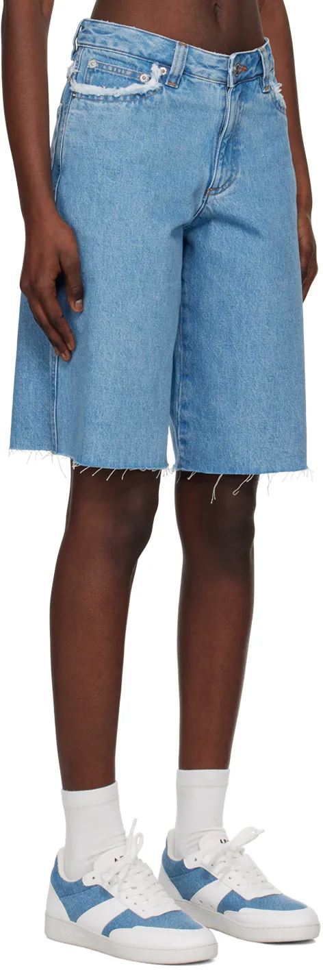 Frayed Detailing Denim Shorts
