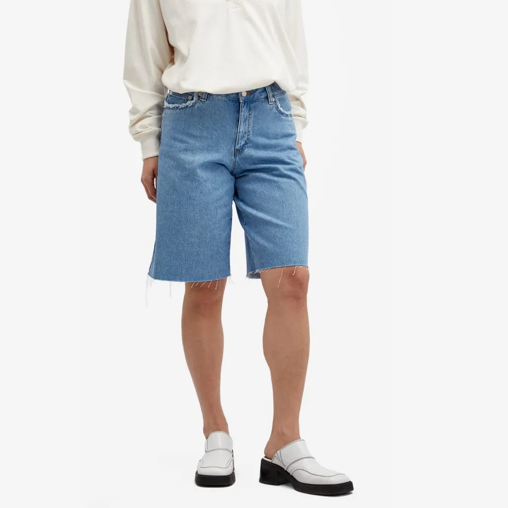 Frayed Detailing Denim Shorts