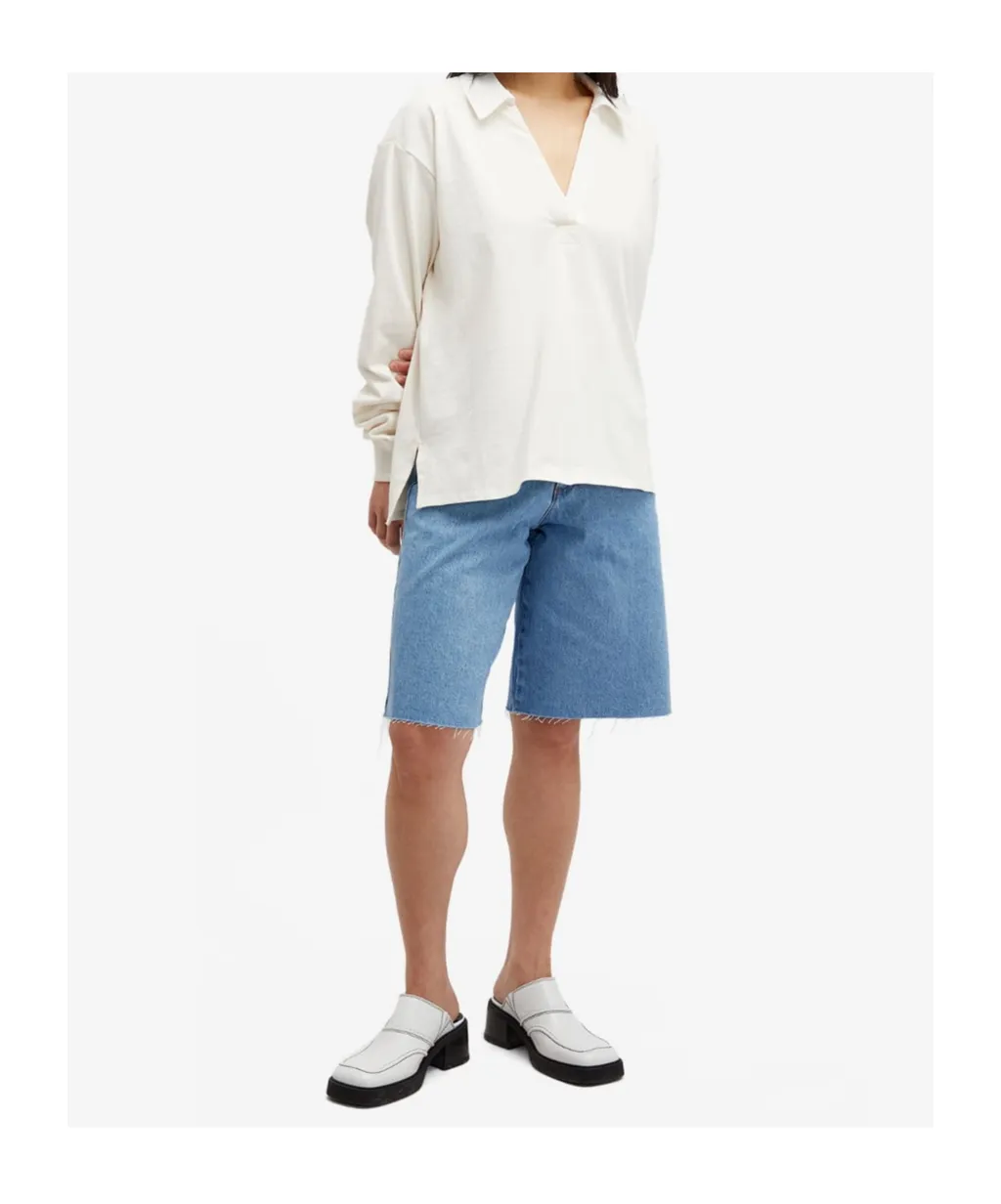 Frayed Detailing Denim Shorts