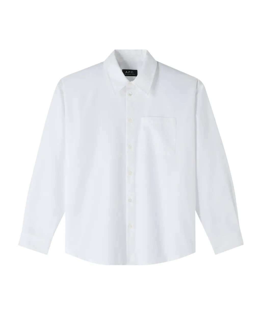 Long-Sleeved Straight-Hem Shirt