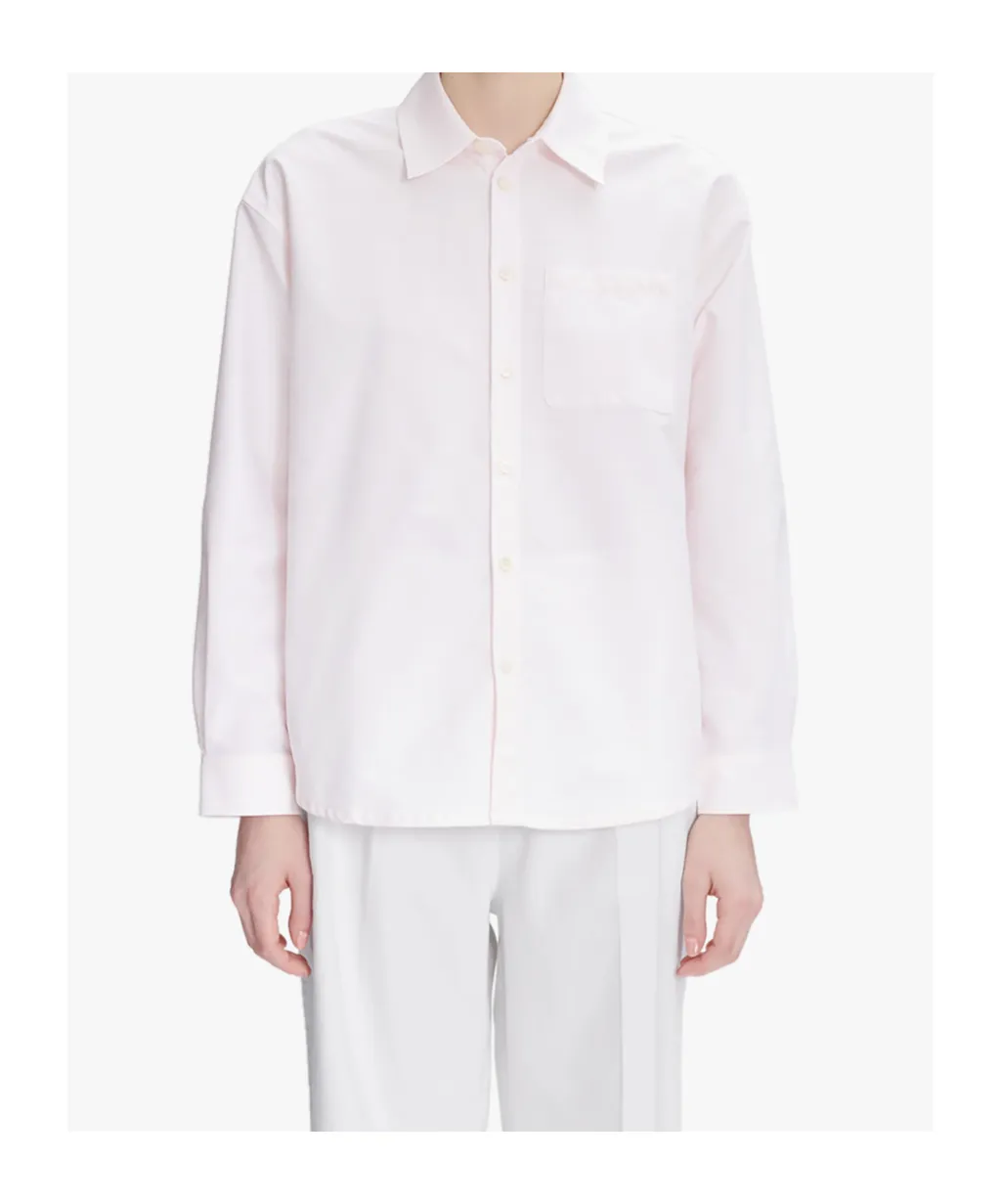 Long-Sleeved Straight-Hem Shirt