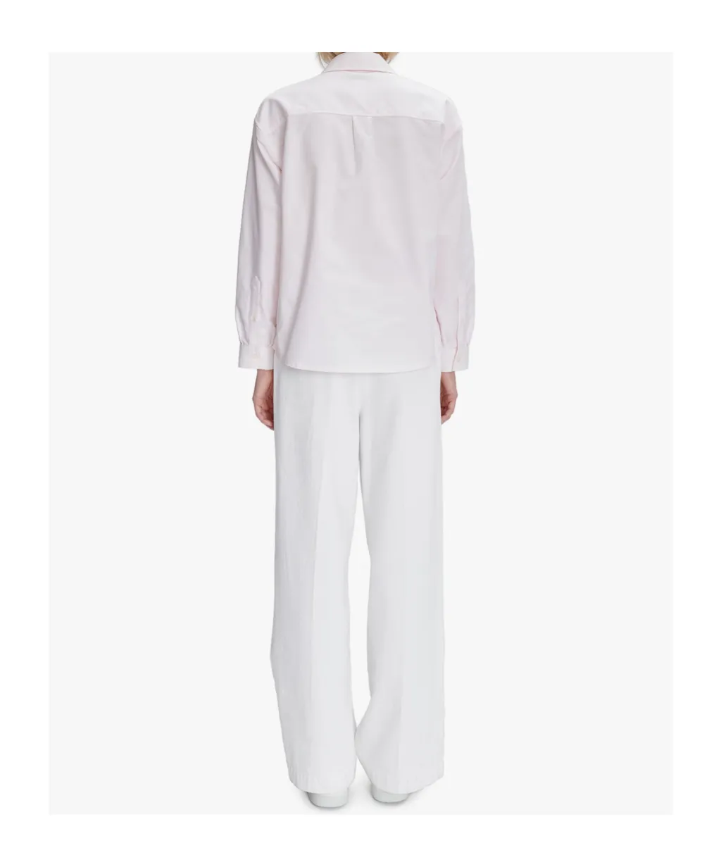 Long-Sleeved Straight-Hem Shirt
