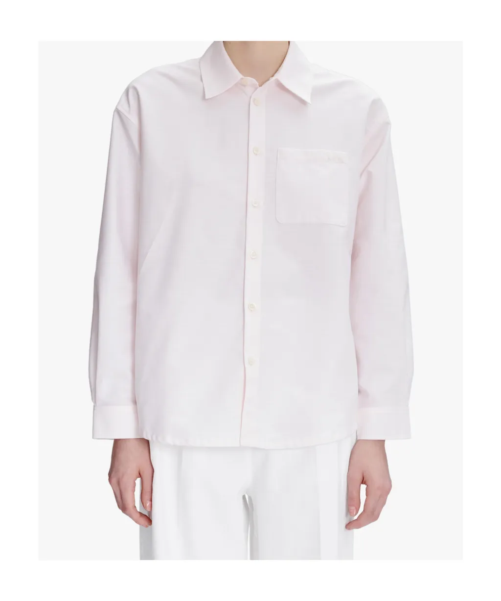 Long-Sleeved Straight-Hem Shirt
