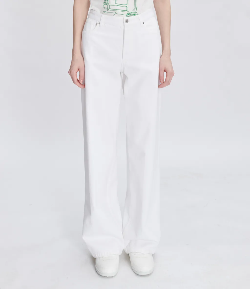 Elisabeth Button Detailed Wide Leg Jeans