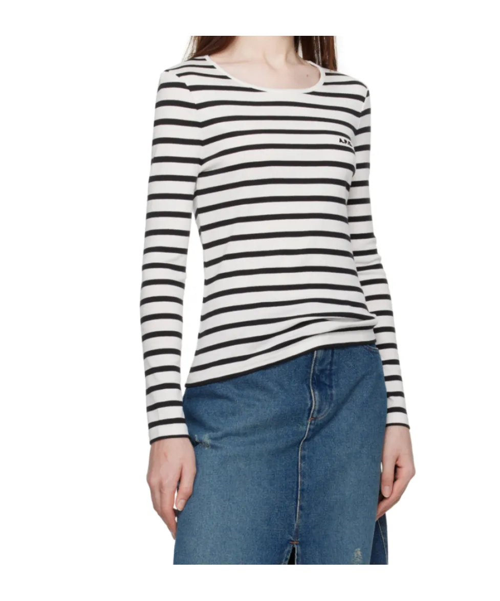 Long-Sleeved Striped Top