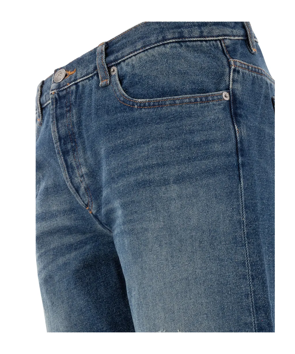 Straight Leg Distressed Jeans