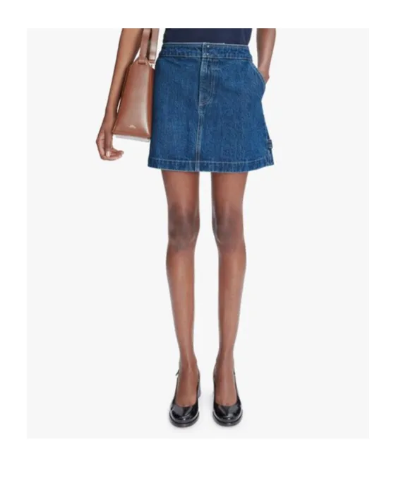Logo-Patch Denim Skirt