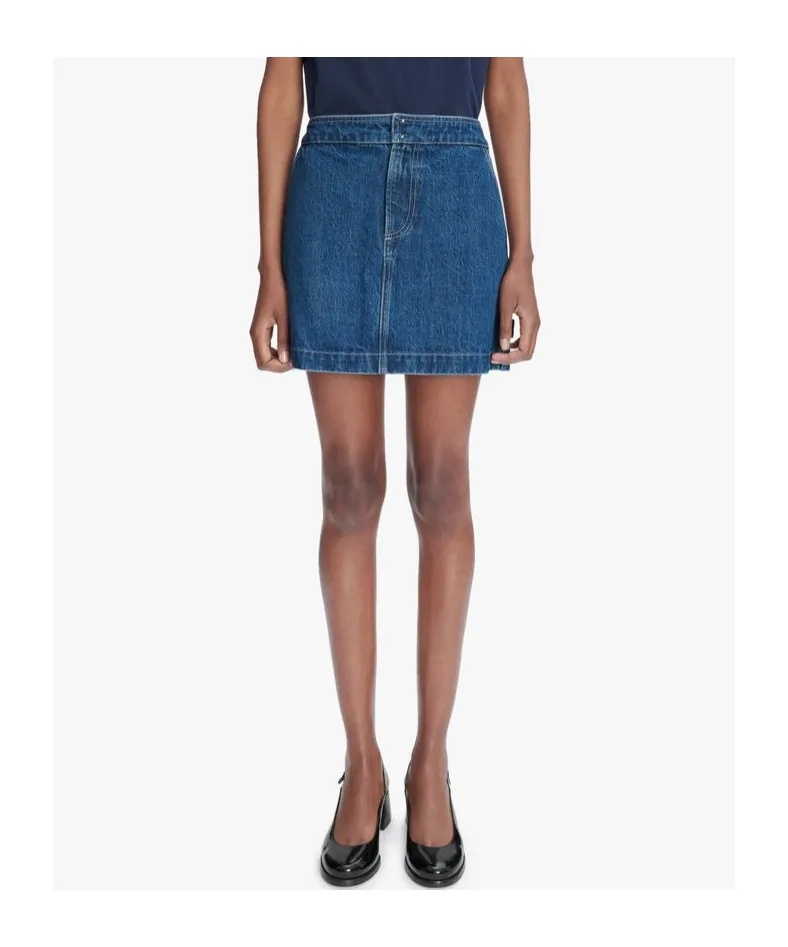 Logo-Patch Denim Skirt