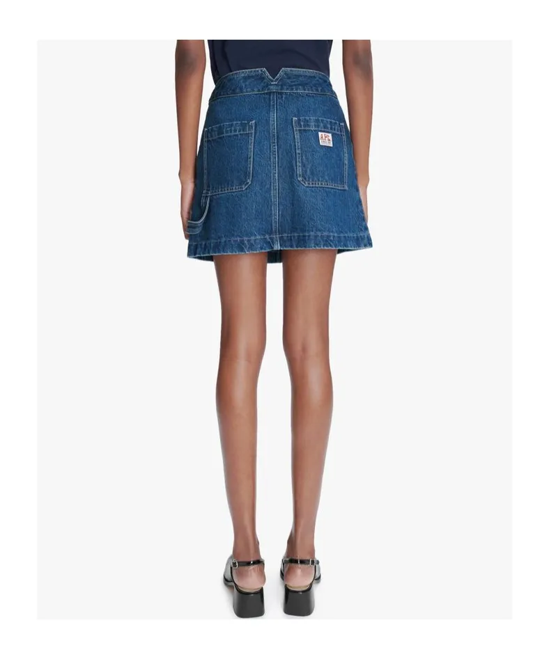 Logo-Patch Denim Skirt