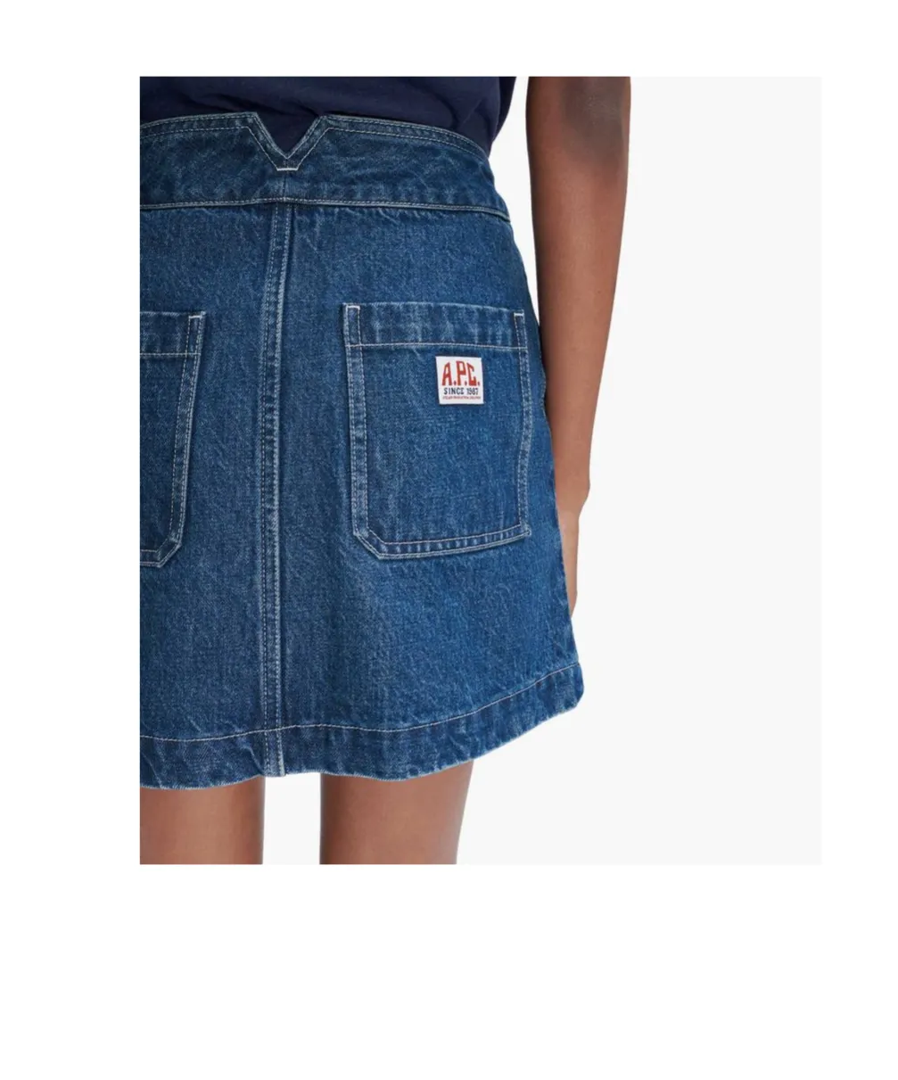 Logo-Patch Denim Skirt