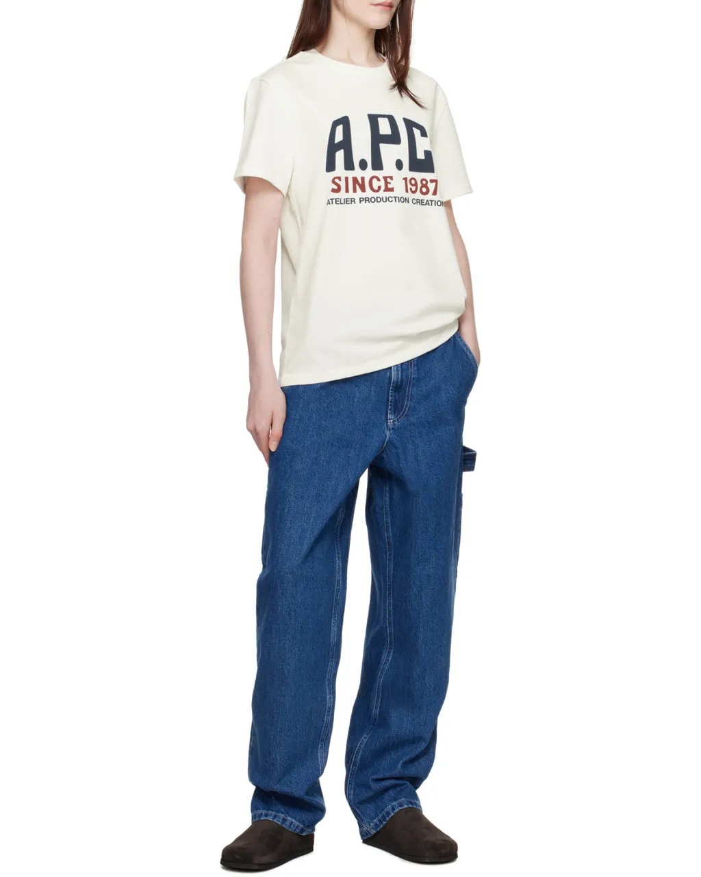 Logo Patch Straight Leg Jeans