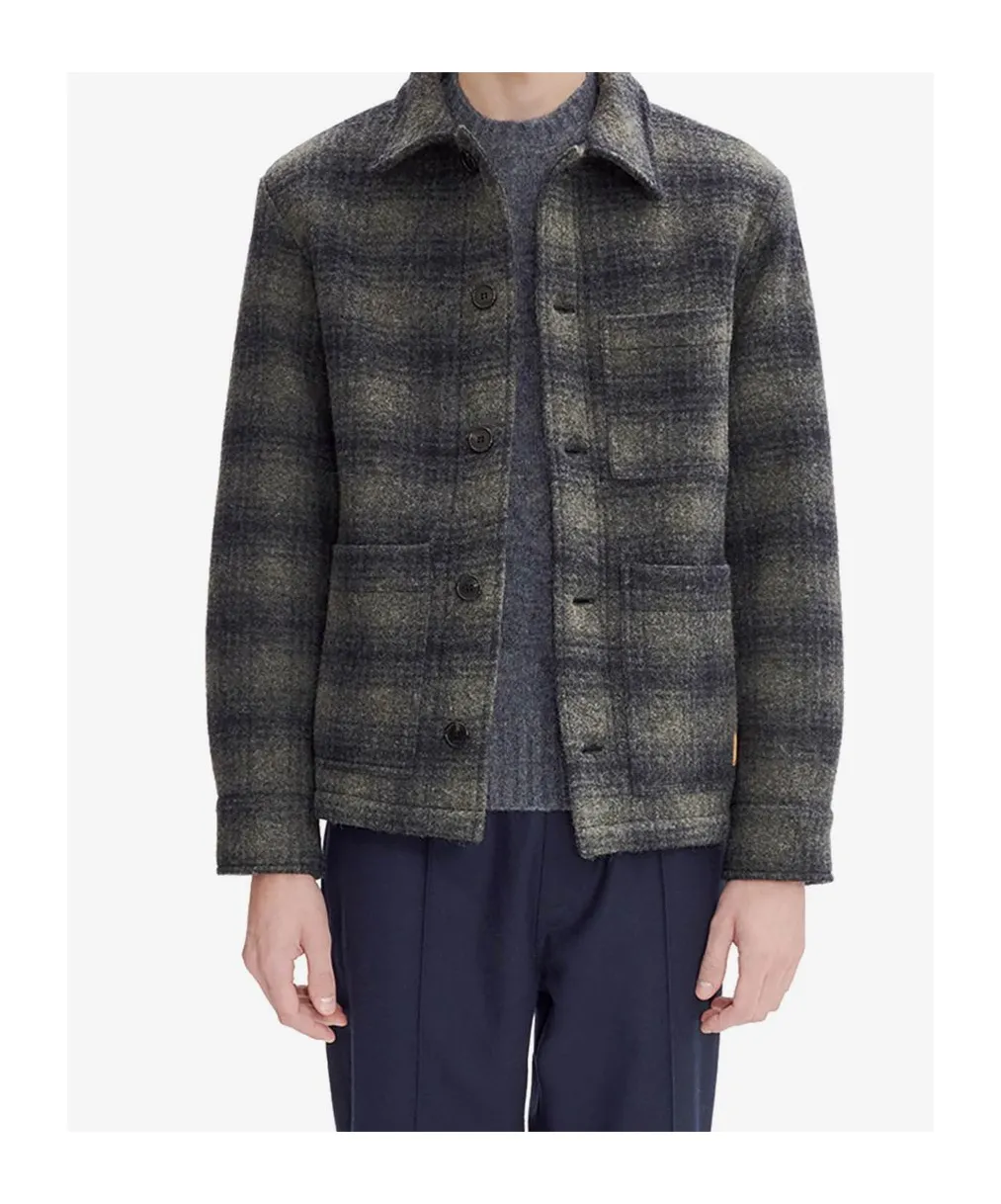 Checked Logo Patch Jacket