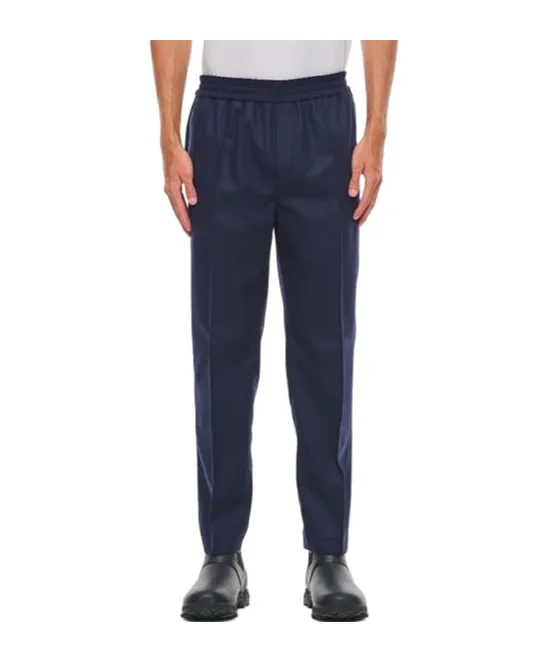 Elastic Waist Tapered Leg Trousers