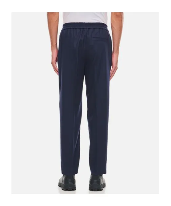 Elastic Waist Tapered Leg Trousers
