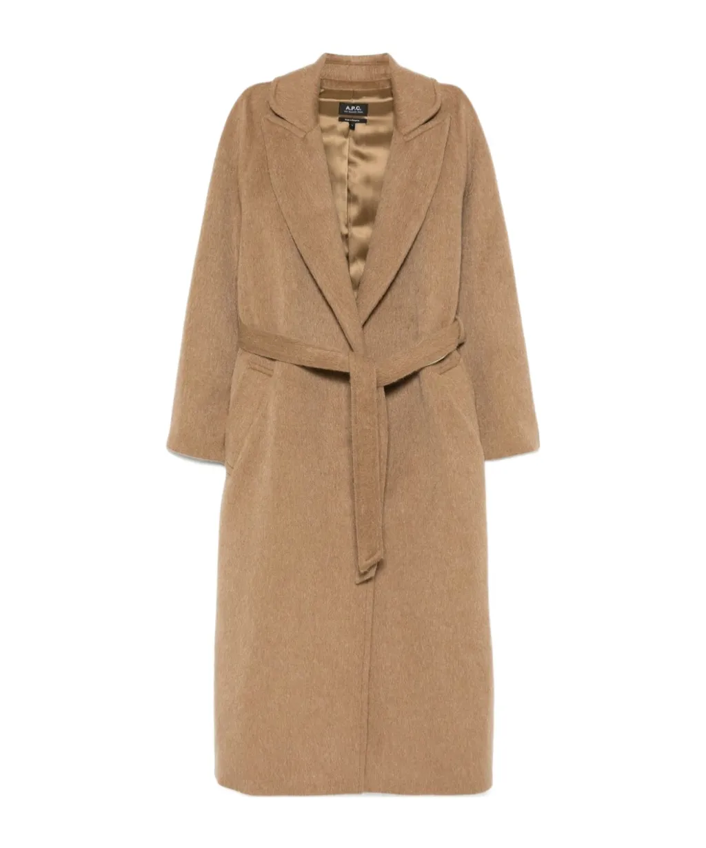 Straight Hem Belted Coat