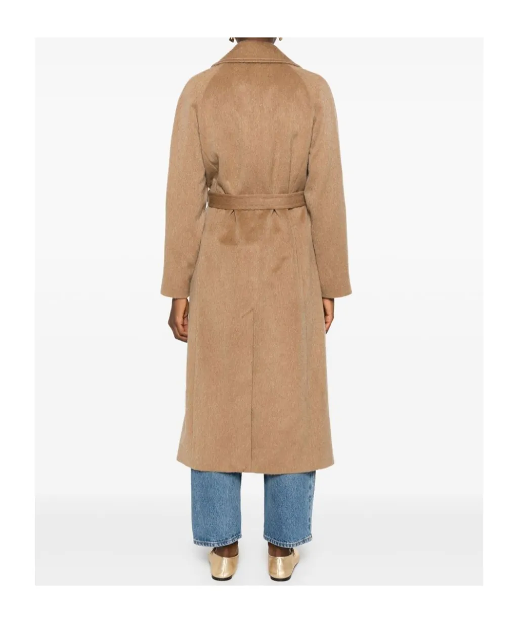 Straight Hem Belted Coat