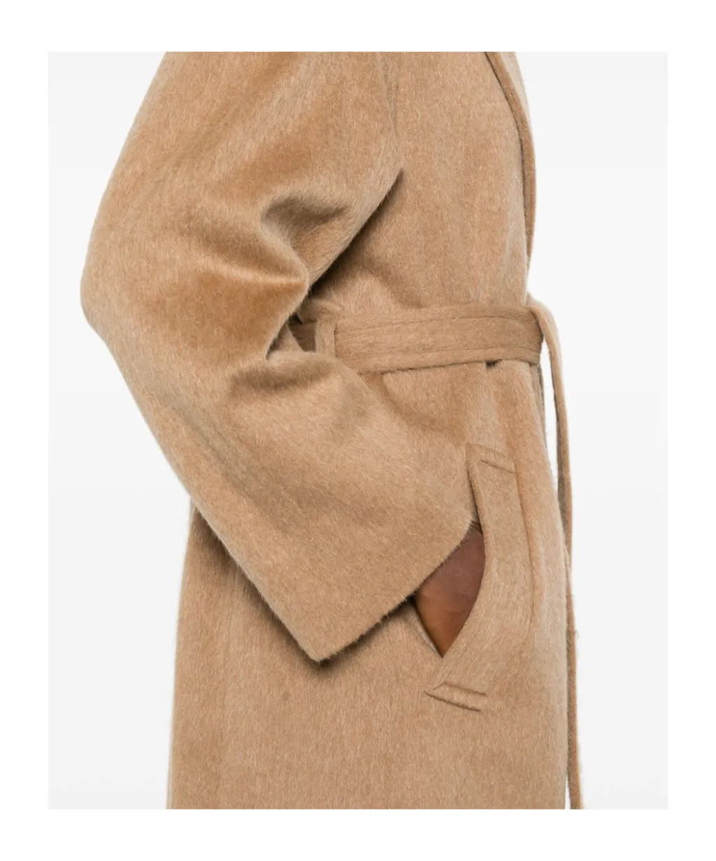 Straight Hem Belted Coat