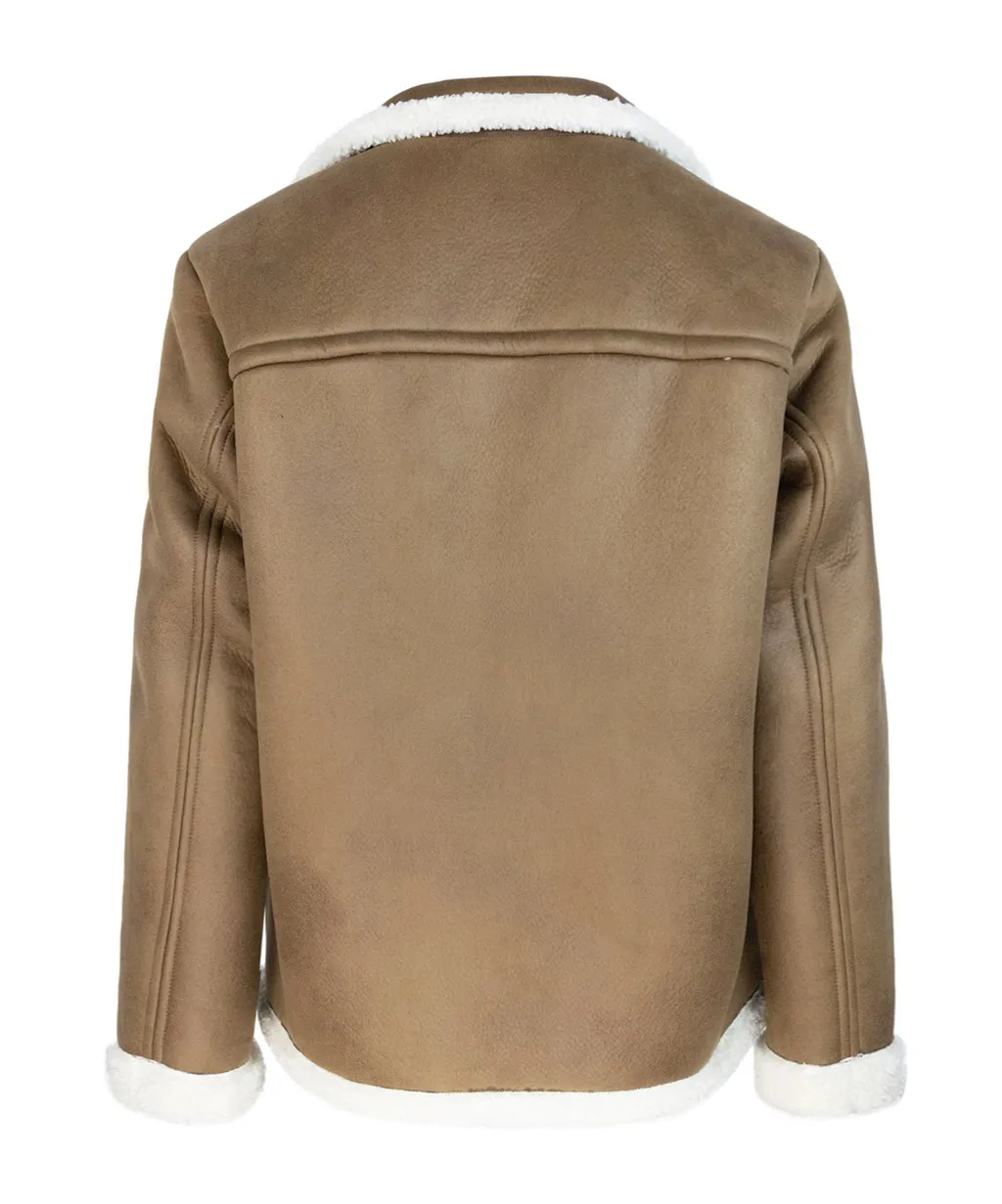 Single-Breasted Shearling Coat