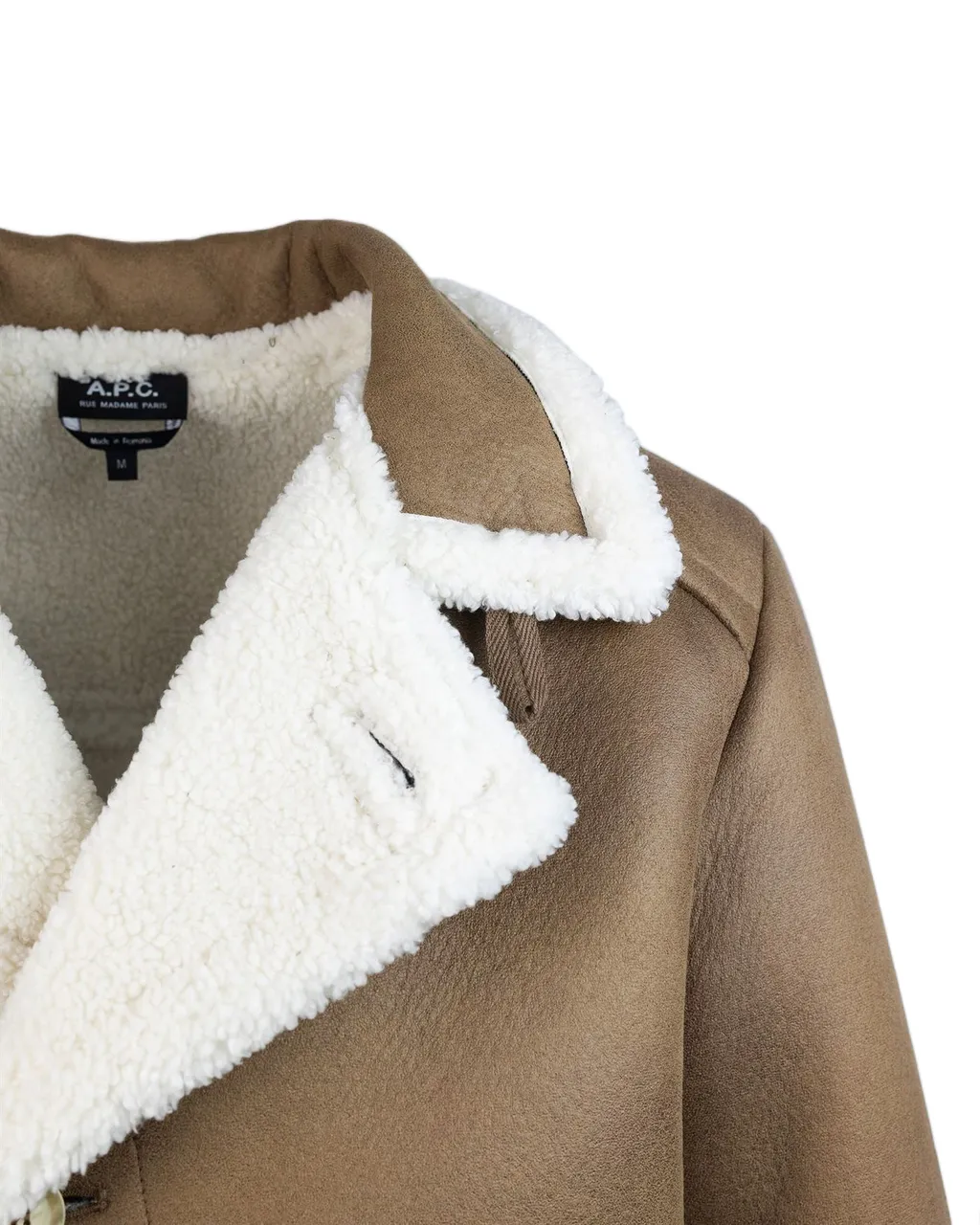 Single-Breasted Shearling Coat