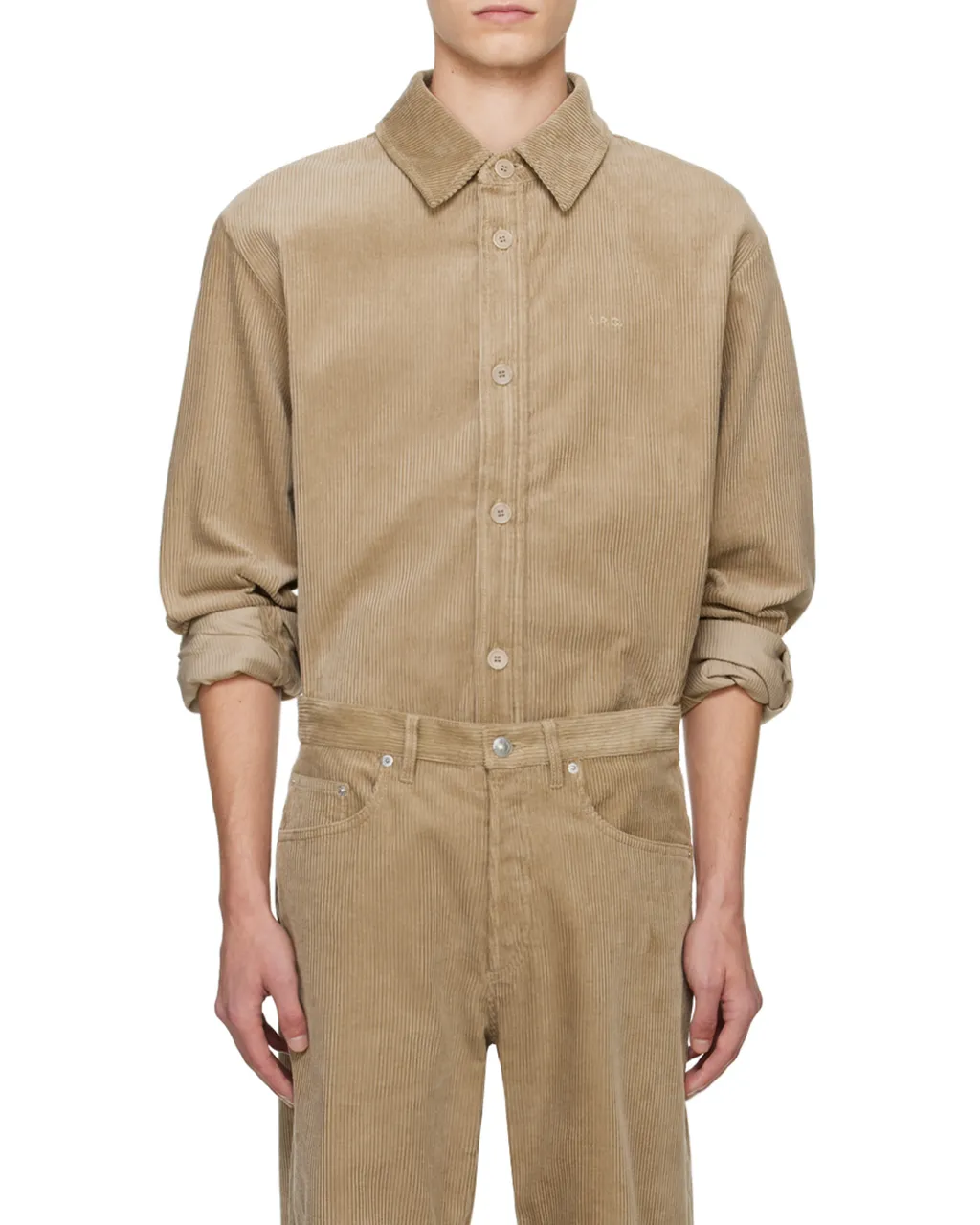 Bobby Logo Embroidered Corduroy Shirt