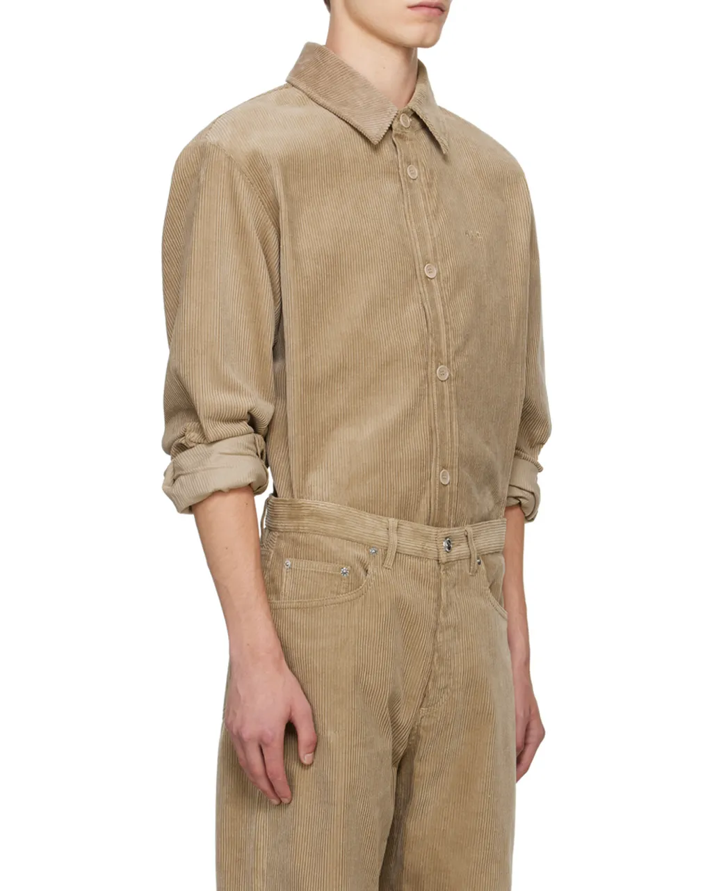 Bobby Logo Embroidered Corduroy Shirt