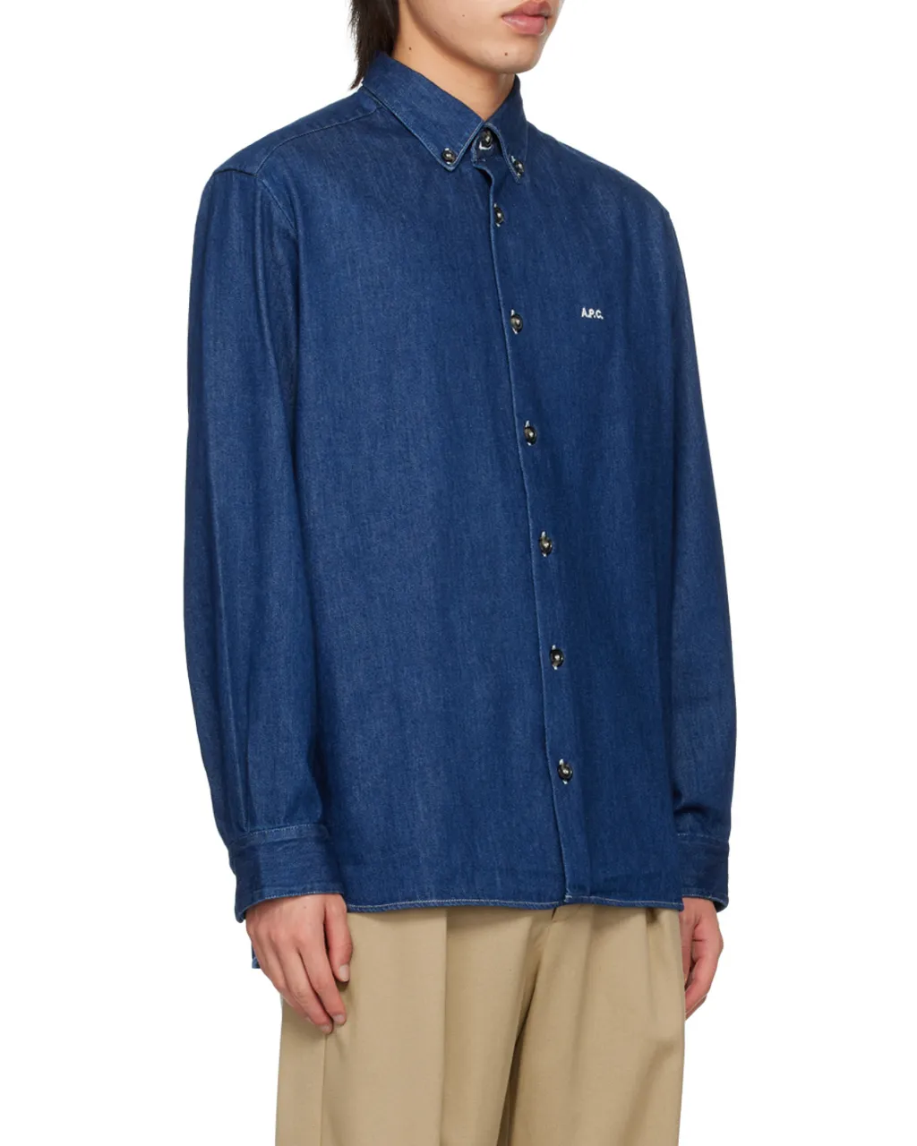 Mathias Buttoned Long-Sleeved Denim Shirt