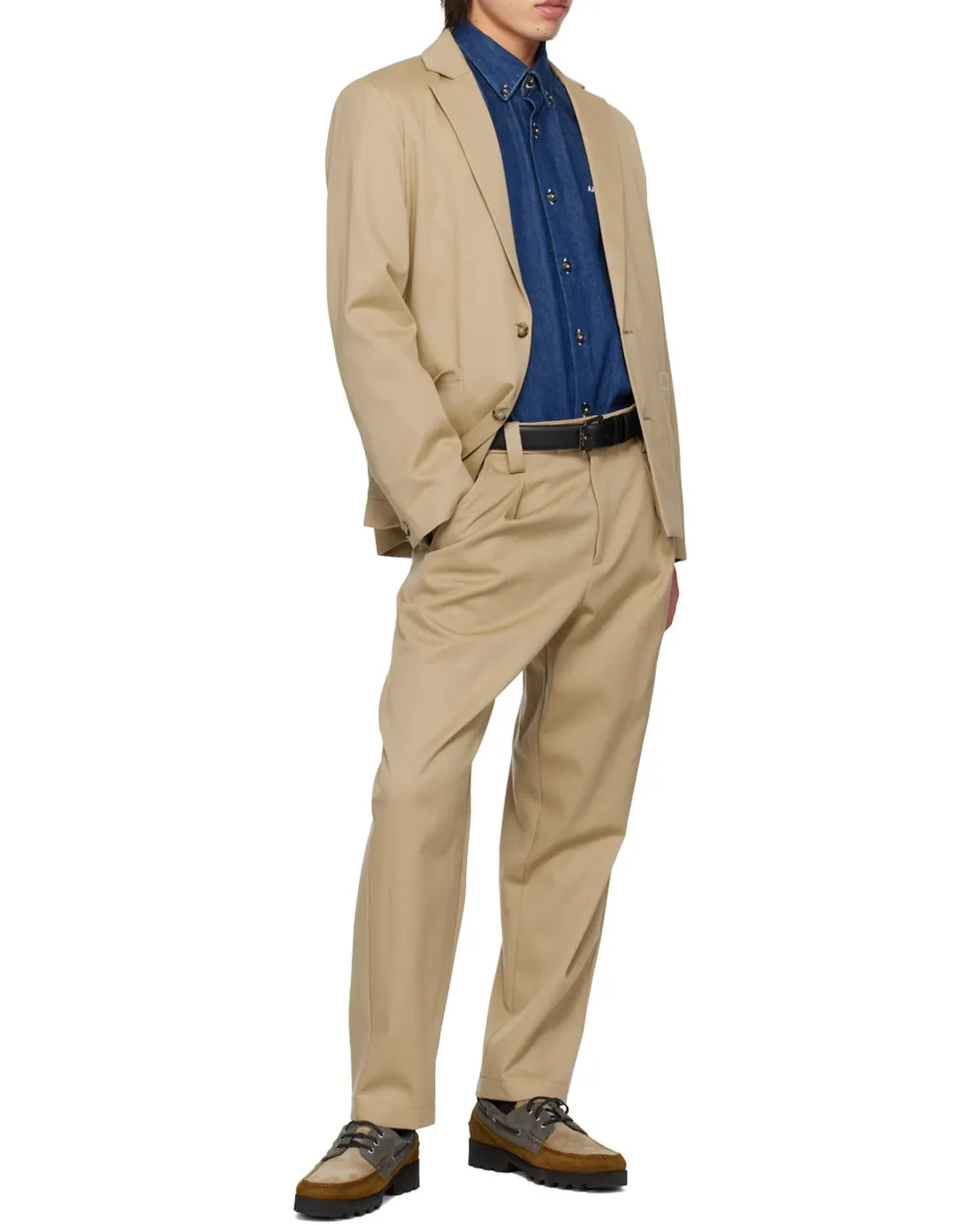 Mathias Buttoned Long-Sleeved Denim Shirt