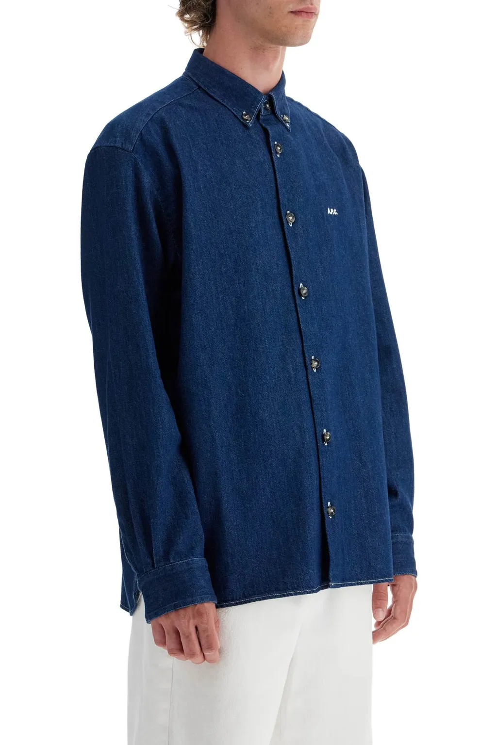 Mathias Buttoned Long-Sleeved Denim Shirt