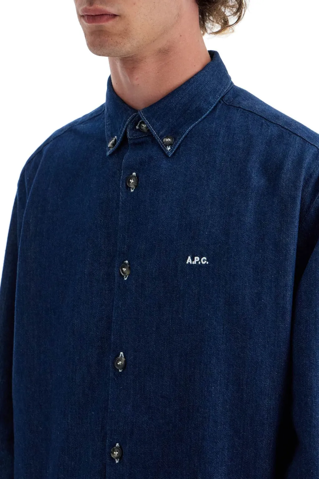 Mathias Buttoned Long-Sleeved Denim Shirt