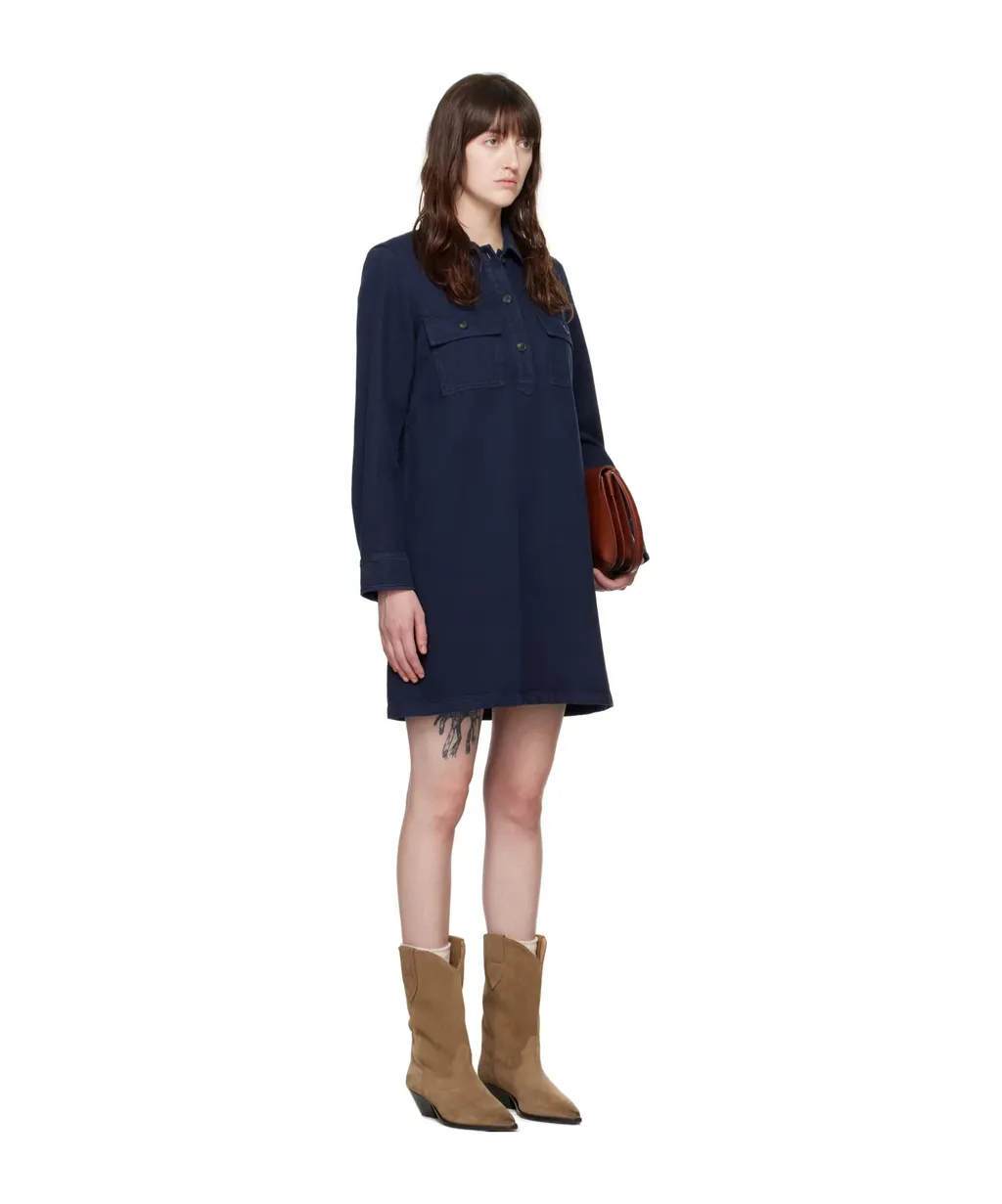 Pocket-Flap Shirt Dress