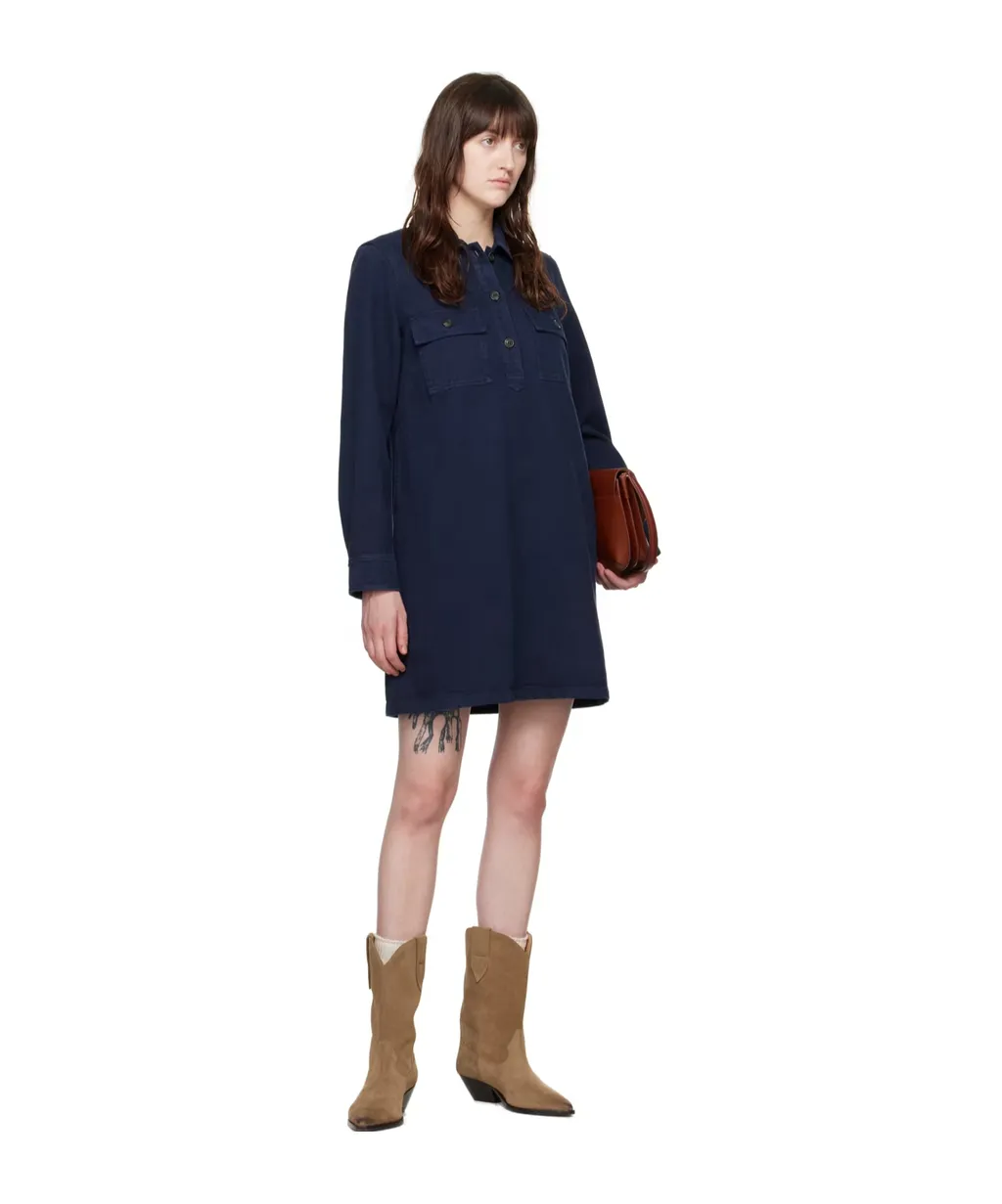 Pocket-Flap Shirt Dress